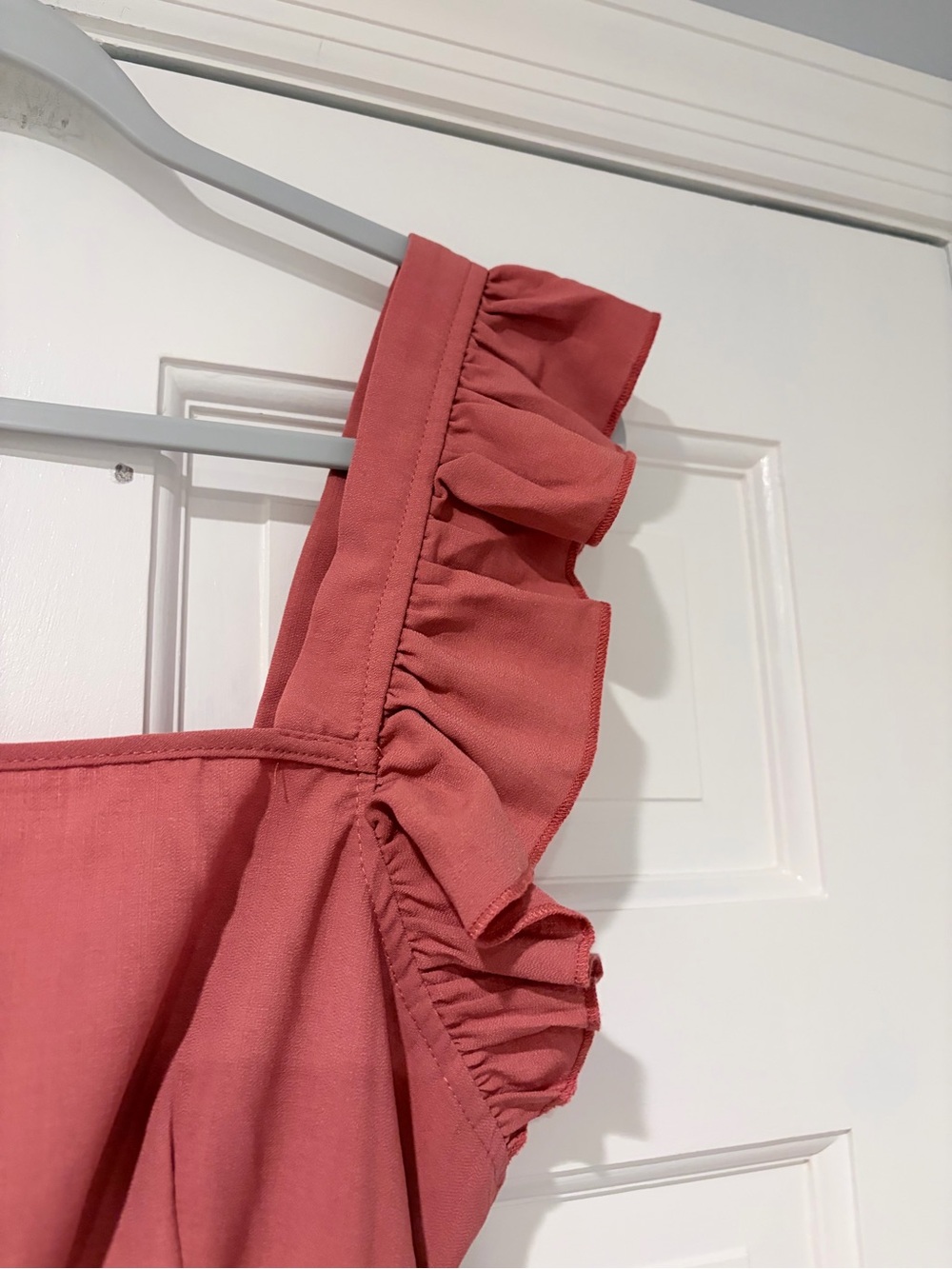 Source Unknown Rust Pink Ruffle-Strap High-Low Sundress - Picture 4 of 9